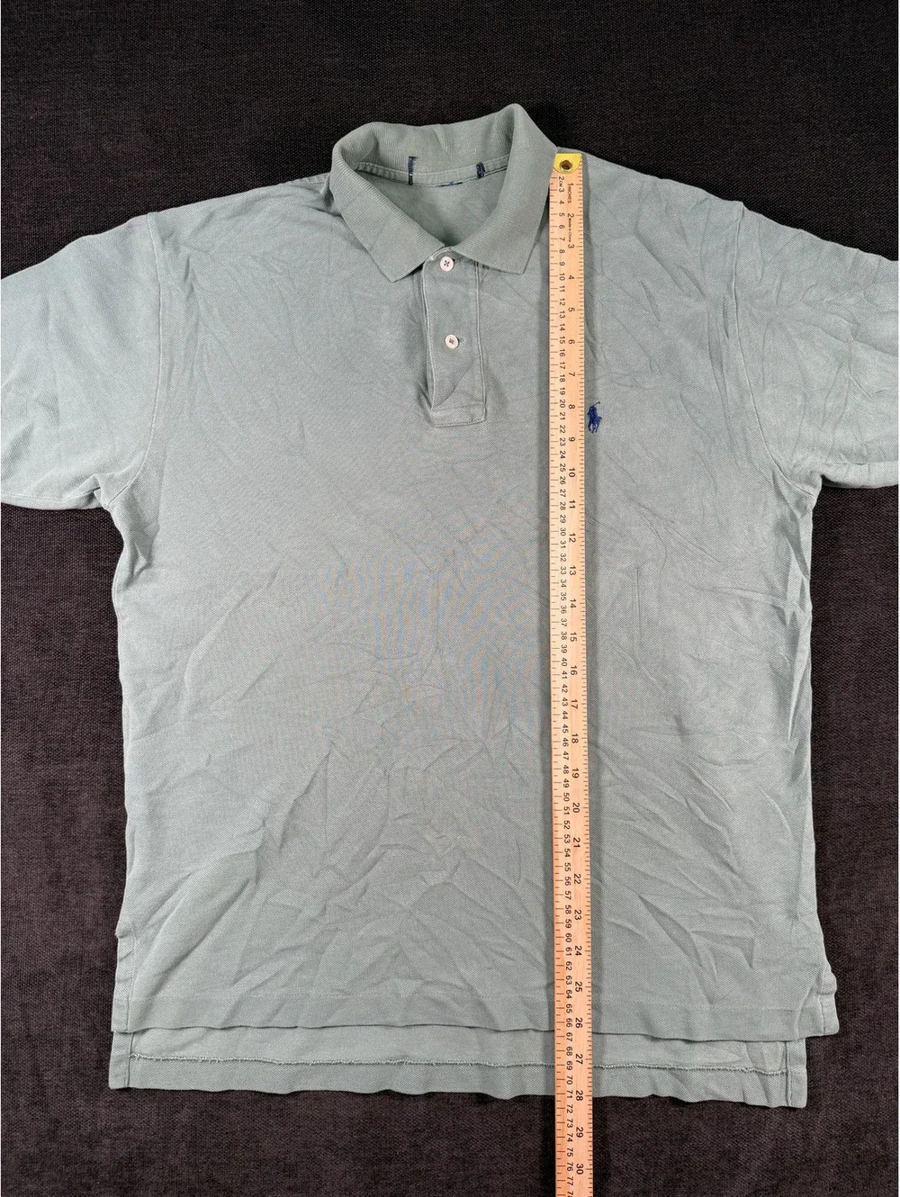 Ralph Lauren Classic Polo Shirt Light Green Size L with Small Hole